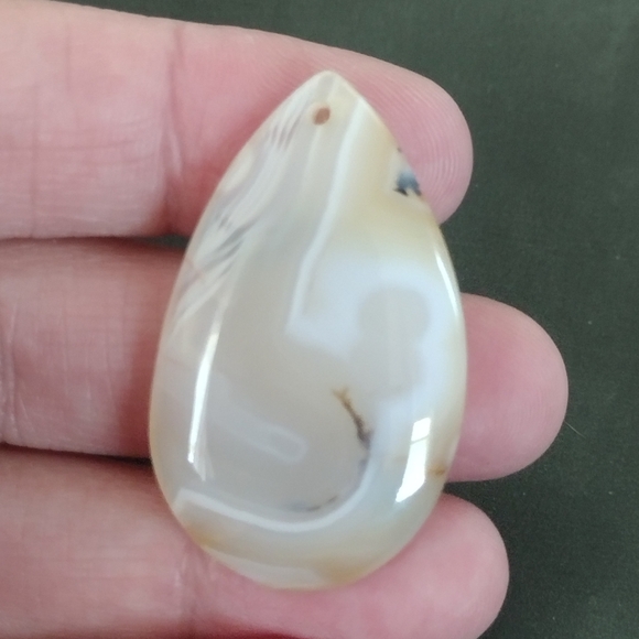 Scenic Dentritic Agate Teardrop Pendant Gemstone - Picture 2 of 2